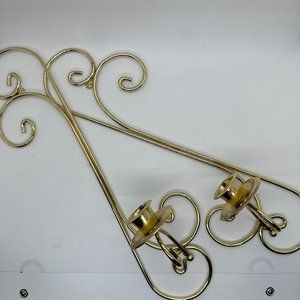Vintage Gold Candle Stick Sconces